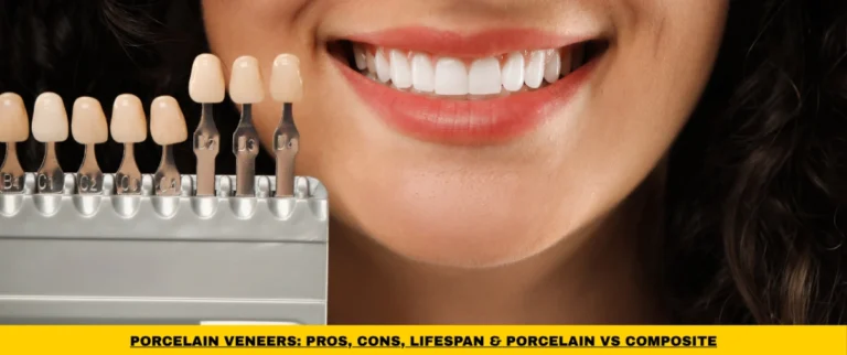 Veneers Vancouver with porcelain shade guide and natural-looking smile
