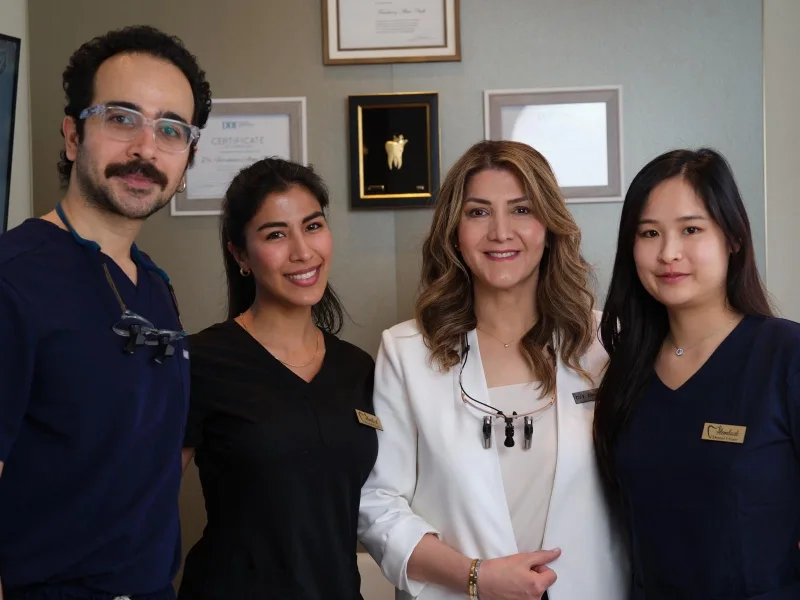 Promotional section highlighting what sets Hemlock Dental apart, including pain-free root canals and extractions, affordable general and cosmetic dentistry, comprehensive services such as dental implants Vancouver, and a friendly, stress-free patient experience.