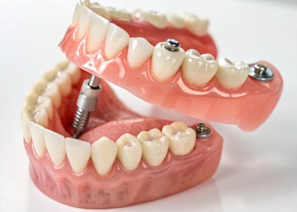 Dental implant model showing why Dental Implant Surgery in Vancouver is needed, demonstrating bone support, missing tooth replacement, and affordable Dental Implant Surgery options.