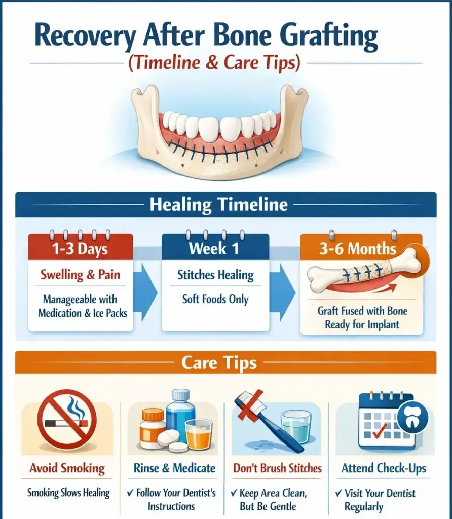 Bone Grafting for Dental Implants Cost in Vancouver Now 2 Recovery timeline and care tips after bone grafting for dental implants including healing stages and bone grafting for dental implants cost considerations