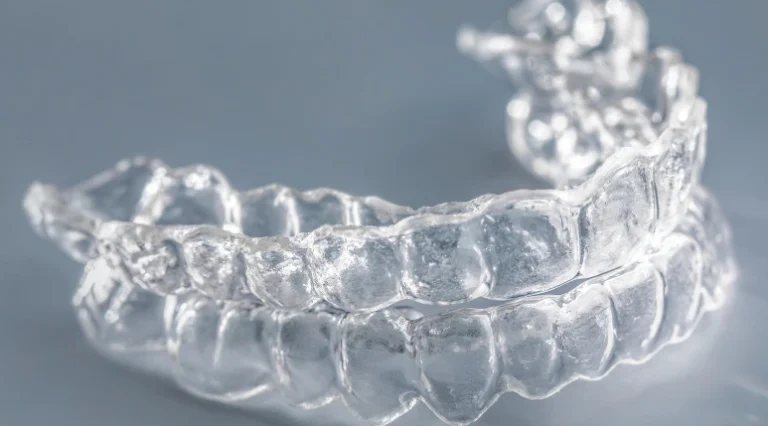 clear aligner tray close up