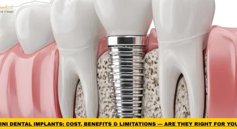 Mini Dental Implants supporting a dental restoration and improving denture stability