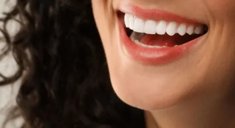 Happy woman with dental veneers in Vancouver displaying a radiant and confident smile.